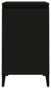 Κομοδίνα 2 τεμ. Μαύρα 40 x 35 x 70 εκ. από Επεξεργασμένο Ξύλο - Μαύρο