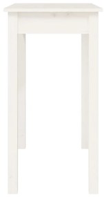 vidaXL Τραπέζι Κονσόλα Λευκό 80x40x75 εκ. από Μασίφ Ξύλο Πεύκου