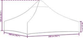 vidaXL Κάλυμμα Τέντας Εκδηλώσεων Λευκό 2 x 2 μ. 270 γρ/μ²