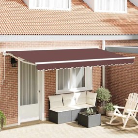 vidaXL Σκελετός Τέντας Καφέ 400 x 200 cm Πολυεστέρας με Επικάλυψη PU