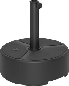 Βάση ομπρέλας από HDPE, γεμιζόμενη βάση ομπρέλας 18kg/20kg με αμμώδες νερό, στρογγυλή μαύρη