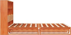 vidaXL Κρεβάτι Βιβλιοθήκη Χωρίς Στρώμα Καφέ 140x200 εκ Μασίφ Πεύκο