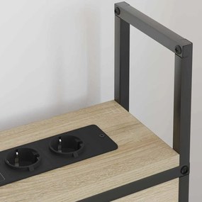 vidaXL Κεφαλάρι Αποθήκης με Σταθμό Φόρτισης με ράφι Sonoma Δρυς