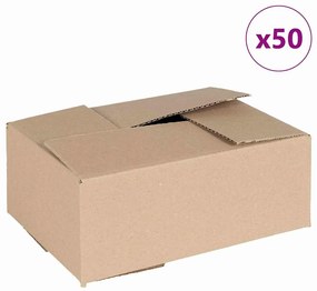 vidaXL Πτυσσόμενο Κουτί 50 pcs Καφέ 25 x 17.5 x 10 εκ. Χαρτόνι
