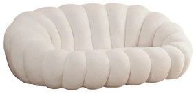 Καναπές Margaritine pakoworld λευκό μπουκλέ ύφασμα 180x100x67εκ - 347-000008