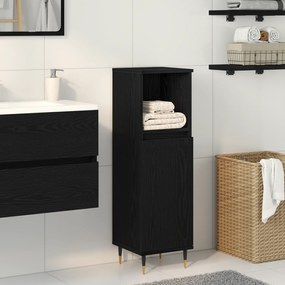 vidaXL Ντουλάπα Μπάνιου Μαύρη Δρυς 30x30x100 εκ. Σύνθετο Ξύλο