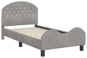 vidaXL Κρεβάτι Παιδικής Κρεβατοκάμαρας με Κεφαλάκι Ανοιχτό γκρι