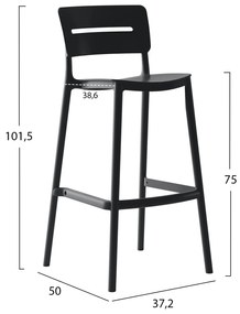 ΣΚΑΜΠΟ BAR ΠΟΛΥΠΡΟΠΥΛΕΝΙΟΥ SNOD2 HM6100.02 ΜΑΥΡΟ 37,2x50x101,5Υεκ.