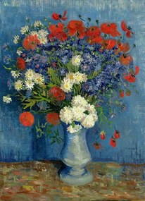 Gogh, Vincent van - Εκτύπωση έργου τέχνης Still Life: Vase with Cornflowers and Poppies, 1887, (30 x 40 cm)