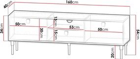 Έπιπλο τηλεόρασης 2D1S Dorset-Leuko