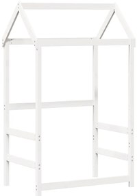 vidaXL Οροφή Κρεβατιού Παιδική Λευκό 118x70x176,5εκ. Μασίφ Ξύλο Πεύκου