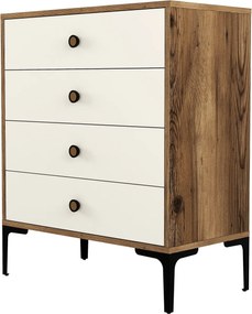 Συρταριέρα Καρυδιά / Κρέμα LUNANA 76x40x90,7