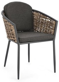 Πολυθρόνα  Maribela Εξωτερικού Χώρου Ανθρακί 63x63x79,5εκ. - Γκρι