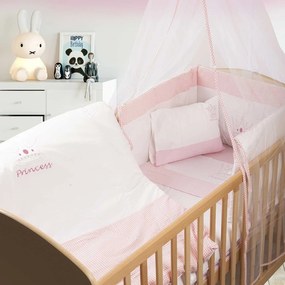 Βρεφικό Σετ Κούνιας 3τμχ Princess Pink DimCol 100x140cm 100% Βαμβάκι