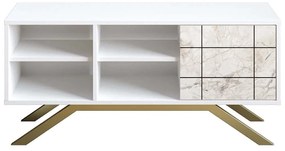 Έπιπλο Τηλεόρασης North 788DEC4035 130x58,6x38,6cm Marble Effect White