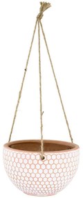 Κασπώ Κρεμαστό Chios 20462 Φ19,5x11,5cm Terracotta-White GloboStar Ceramic