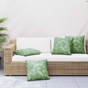 vidaXL Μαξιλάρια 4 τμχ Μοτίβο Φύλλου 60x60 εκ. Ύφασμα
