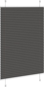 vidaXL Πλισέ περσίδα Μαύρο 100x100 cm Πλάτος υφάσματος 99,4 cm