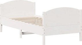 vidaXL Σκελετός Κρεβατιού Χωρίς Στρώμα Λευκό 100x200 εκ. Μασίφ Πεύκο