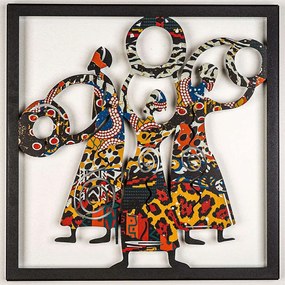 Διακοσμητικό Τοίχου Triple Goddess 507ATP1107 70x70cm Multi Wallity Ατσάλι