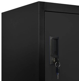 vidaXL Φοριαμός Μαύρος 90 x 45 x 180 εκ. Ατσάλινος