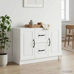 vidaXL Πλαϊνό γραφείο Λευκό 89 x 34,5 x 57 εκ. Επεξεργασμένο Ξύλο