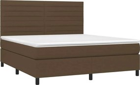 vidaXL Κρεβάτι Boxspring με Στρώμα Σκούρο Καφέ 180x200 εκ Υφασμάτινο