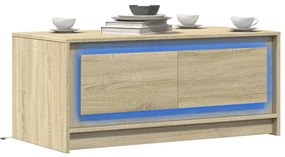 vidaXL Τραπεζάκι Σαλονιού με Φώτα LED Sonoma Δρυς Επεξ. Ξύλο