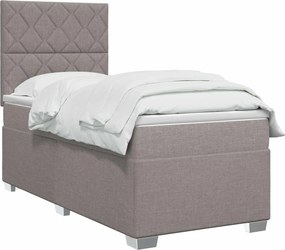 vidaXL Κρεβάτι box spring με στρώμα Taupe 90 x 200 cm Ύφασμα