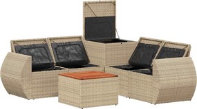 vidaXL Σετ Καναπέ 6 τμχ. Μπεζ και Κρέμ 55 x 55 x 37 εκ