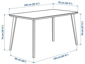 LISABO τραπέζι, όψη φλαμουριάς 702.943.39