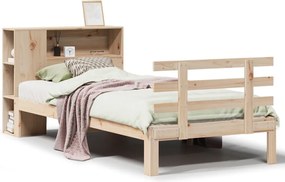 vidaXL Κρεβάτι Βιβλιοθήκη Χωρίς Στρώμα 75x190 εκ Μασίφ Ξύλο Πεύκο