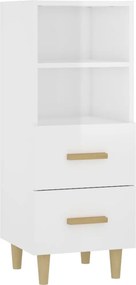 vidaXL Ντουλάπι Γυαλιστερό Λευκό 34,5x34x90 εκ. Επεξεργασμένο Ξύλο