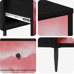 vidaXL Κομοδίνο AACHEN Μαύρη Δρυς 36 x 33 x 61 εκ. Επεξεργασμένο Ξύλο