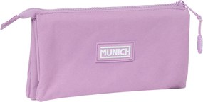 Τριπλή Κασετίνα Munich Basic Λιλά 22 x 12 x 3 cm