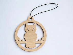 Σετ των 3 Intra απο ξύλο plywood 3mm-4mm πάχος – Χριστουγεννιάτικο στολίδι κουκουβάγιας 10x10 cm INTRAVECTRY-MY545508