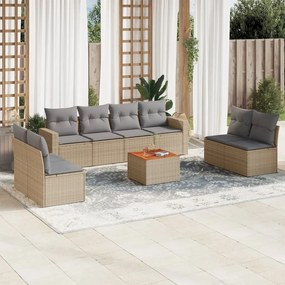 vidaXL Patio Sofa Set 8-θέσια Μίξη μπεζ και ανοιχτό γκρι