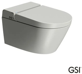 GSI Pura 59 Swirlflush Λεκάνη Κρεμαστή με Ενσωματωμένο Ηλεκτρονικό Κάλυμμα Μπιντέ Cenere