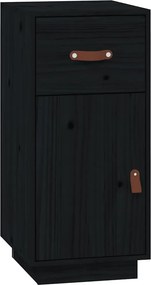 vidaXL Ντουλάπι Μαύρο 34 x 40 x 75 εκ. από Μασίφ Ξύλο Πεύκου