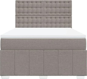 vidaXL Κρεβάτι Boxspring με Στρώμα Taupe 160x200 εκ. Υφασμάτινο