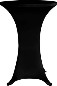 vidaXL Καλύμματα Τραπεζιού Ελαστικά 4 τεμ. Μαύρα Ø 60 εκ.