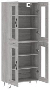vidaXL Ντουλάπι Γκρι Sonoma 69,5 x 34 x 180 εκ. Επεξεργασμένο Ξύλο