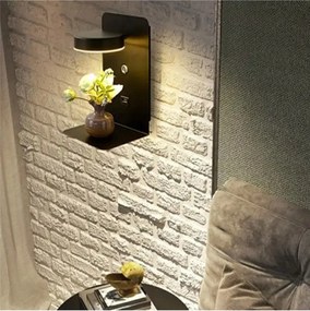Stewehome Μοντέρνο usb φωτιστικό τοίχου με φορτιστή Μαύρο