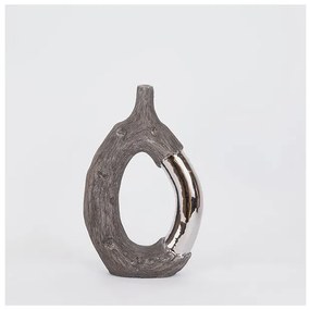 Βάζο Κεραμικό καφέ &amp; Ασημί 20x8x31.5cm 752-20390 Estheti-752-20390-Ασημί 752-20390