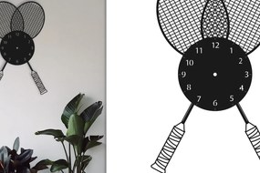 Intra απο ξύλο plywood 3mm-4mm πάχος – Ρολόι τοίχου ρακέτας μπάντμιντον Δίασταση  40x30 cm INTRAFABR-79313021