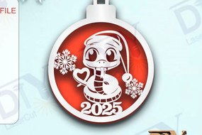 Intra απο ξύλο plywood 3mm-4mm πάχος - Στολίδι Χριστουγεννιάτικου Δέντρου με Φίδι Δίασταση 20x25 cm INTRAFABR-109267552