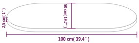 ΕΠΙΦΑΝΕΙΑ ΤΡΑΠΕΖΙΟΥ ΟΒΑΛ 100 X 50 X 2,5 ΕΚ. ΜΑΣΙΦ ΞΥΛΟ ΠΕΥΚΟΥ 824360