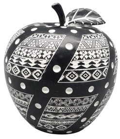 Διακοσμητικό Επιτραπέζιο Μήλο Polyresin Μαύρο-Λευκό ESPIEL 14,5x15εκ. FIG211