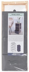 H&S Collection Αποθηκευτικό Ντουλάπι με 3 Κουτιά Αποθήκευσης Σκ. Γκρι