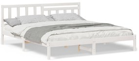 vidaXL Σκελετός Κρεβατιού Λευκό 180 x 200 cm Συμπαγές ξύλο πεύκου